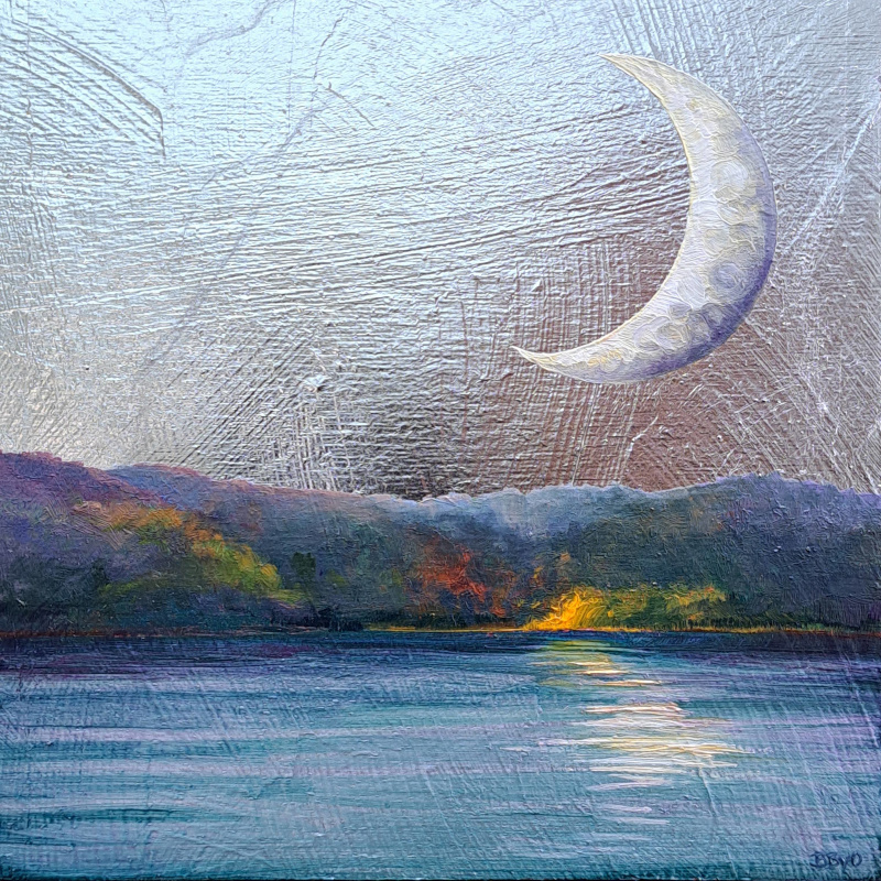 Crescent Moon Over Seneca Lake