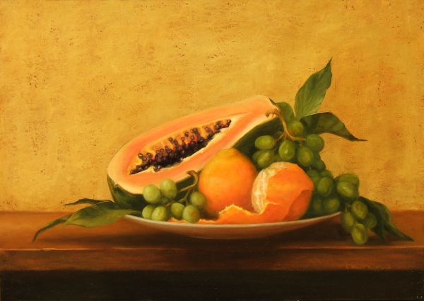 Papaya, Oranges and Grapes