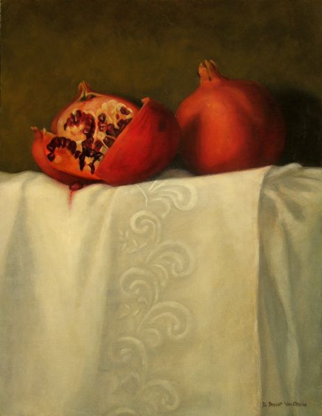 Pomegranates on White