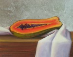 Reclining Papaya (with silver leaf)