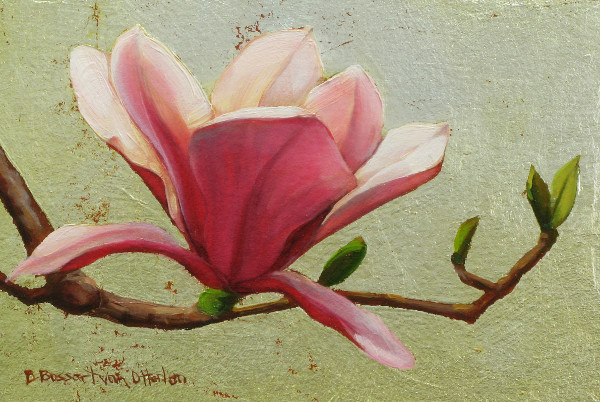 Single Magnolia on Silver