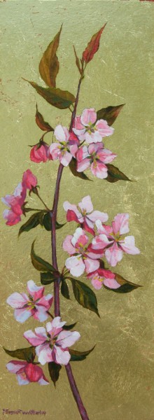 Spring: Flowering Crab Apple (with gold leaf)